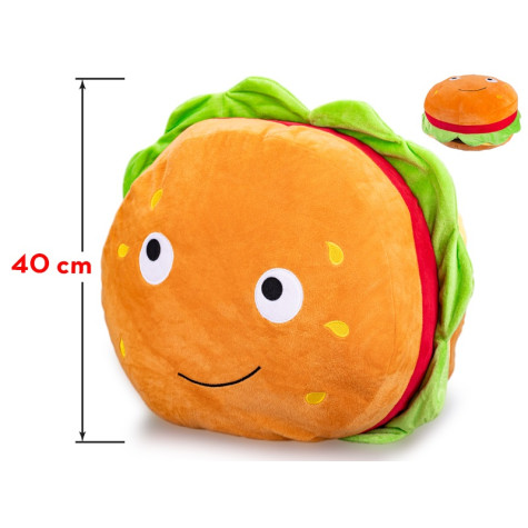 Velký plyšový Hamburger s obličejem 40 cm ~ 4