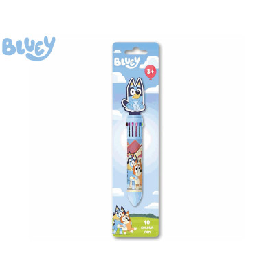 Multibarevná propiska Bluey s 10 barvami 16,5 cm