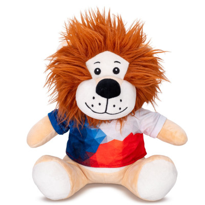 Plyšový sedící lev v CZ tričku 25 cm