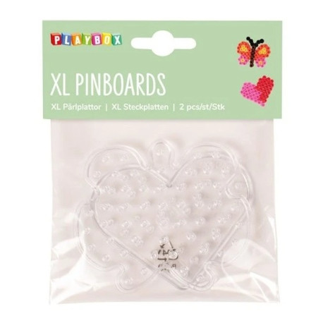 Playbox Destičky XL pro zažehlovací korálky 2 ks Motýl a srdce ~ 3