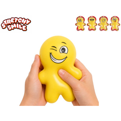 Mega squeeze panáček Smajlík strečový 17cm mix