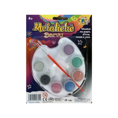 CreaToys Akrylové barvy metalické na paletě