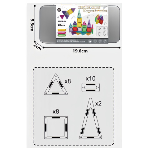 3D magnetická stavebnice MINI - 28 dílků ~ 2