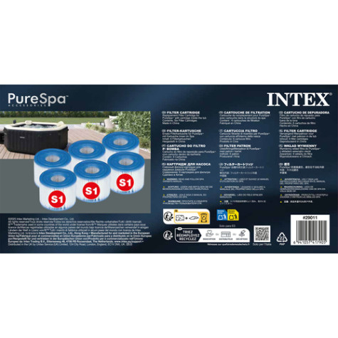 Intex 29011 Filtrační vložky kartuše S1 PureSpa 6 ks ~ 7