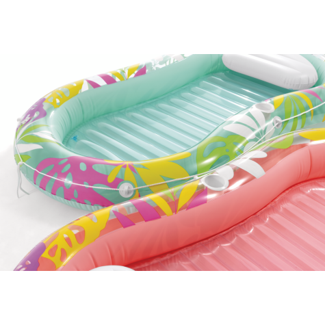 Intex 57803 Nafukovací lehátko s polštářkem Tropical Oasis 206x122cm zelené ~ 4