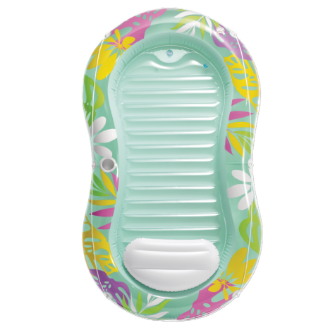 Intex 57803 Nafukovací lehátko s polštářkem Tropical Oasis 206x122cm zelené ~ 5