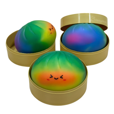 Squishy Dumpling RAINBOW duhový velký mačkací knedlíček 9 cm (Mystery box)