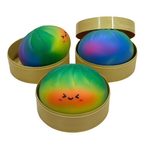 Squishy Dumpling RAINBOW duhový velký mačkací knedlíček 9 cm (Mystery box) ~ 1