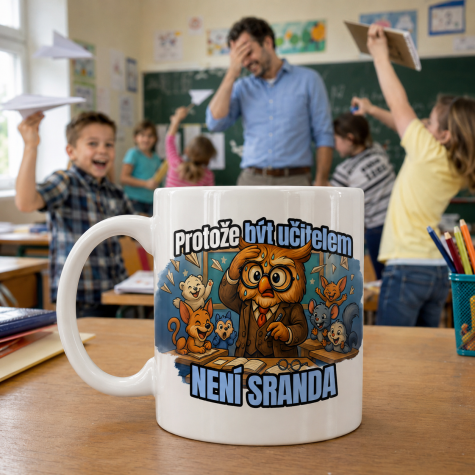 Ahome Hrneček 300 ml - Protože být učitelem není sranda - modrý ~ 2