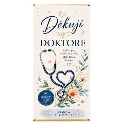 Dárková mléčná čokoláda 100 g - Děkuji pane doktore ~ 1