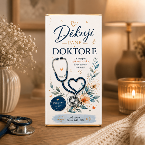 Dárková mléčná čokoláda 100 g - Děkuji pane doktore ~ 2