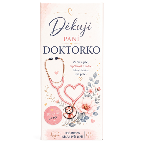Dárková mléčná čokoláda 100 g - Děkuji paní doktorko ~ 2