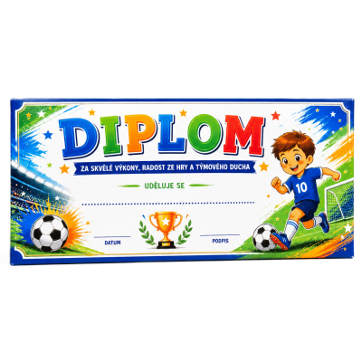 Dárková mléčná čokoláda 100 g Diplom - Pro malého fotbalistu