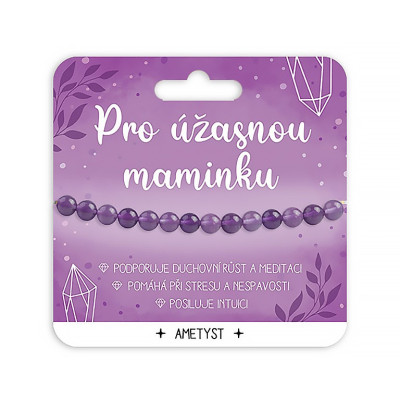 Nekupto Náramek s polodrahokamy Ametyst - Pro úžasnou maminku