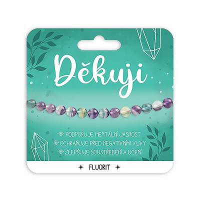 Nekupto Náramek s polodrahokamy Fluorit - Děkuji
