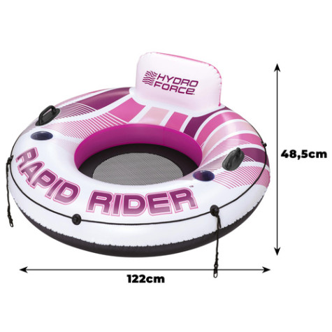 Bestway 43953 Nafukovací křeslo s opěradlem Rapid rider růžové 122 cm ~ 8