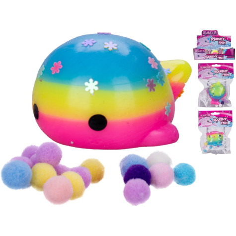 Natahovací ryba s flitry a doplňky duhová 4 cm ~ 2