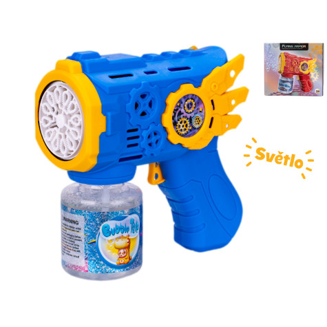 Pistole bublifukovač se světlem a náplní 13 cm modrá ~ 2