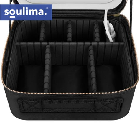Kosmetický organizér kufřík s LED zrcátkem černý Soulima 27236 ~ 7