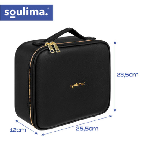 Kosmetický organizér kufřík s LED zrcátkem černý Soulima 27236 ~ 8