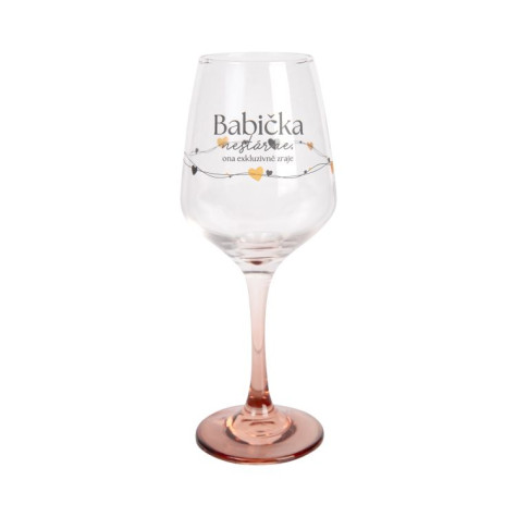 Albi Sklenice na víno 350 ml - Babička nestárne ~ 1
