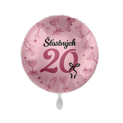 Albi Balónek fóliový 43 cm - Šťastných 20