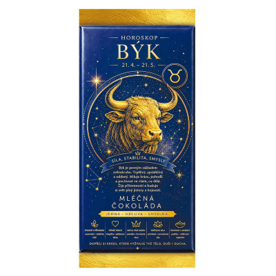Dárková mléčná čokoláda 100 g Horoskop - Býk