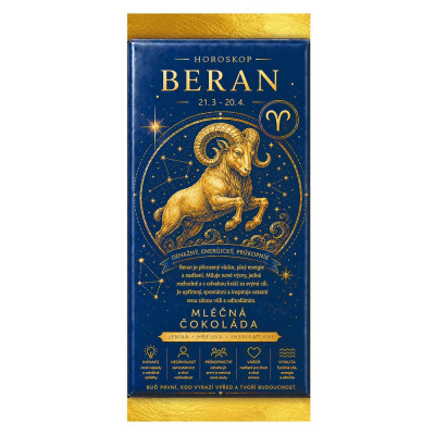 Dárková mléčná čokoláda 100 g Horoskop - Beran