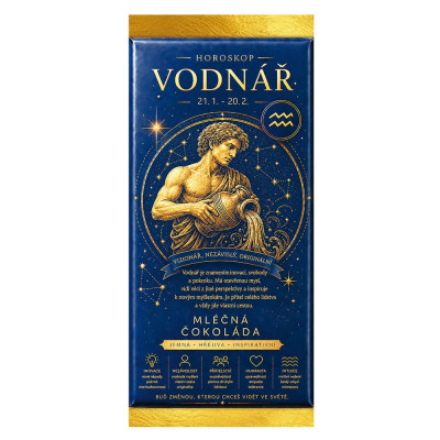 Dárková mléčná čokoláda 100 g Horoskop - Vodnář