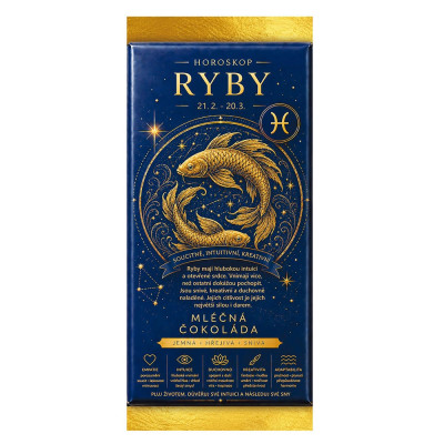 Dárková mléčná čokoláda 100 g Horoskop - Ryby