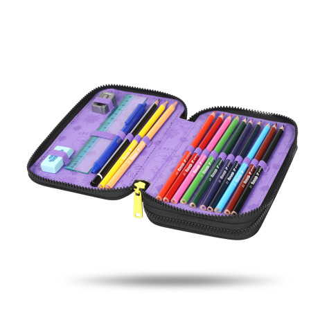 CoolPack Penál Jumper dvoupatrový Stitch Black ~ 3