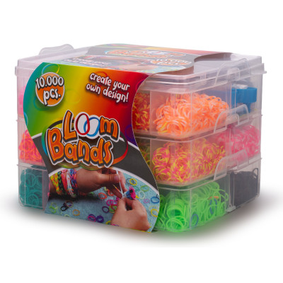 Sada pro pletení náramků z gumiček Loom Bands 10000 ks v boxu