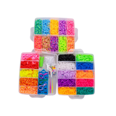 Sada pro pletení náramků z gumiček Loom Bands 10000 ks v boxu ~ 4
