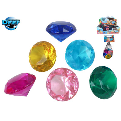 Giga diamanty 6 ks 4 cm mix barev Destination Deep