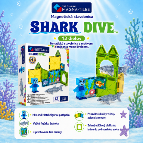 Magna-Tiles Shark Dive 13 dílů ~ 6