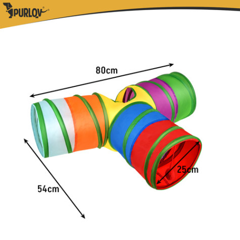 Sada hraček pro kočky s tunelem 80 cm Purlov 27851 ~ 8