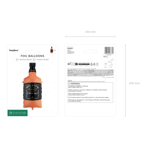 Fóliový balónek Whisky 34x86cm ~ 2