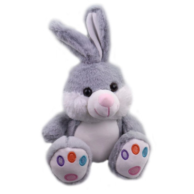 Králík plyšový 25 cm šedý
