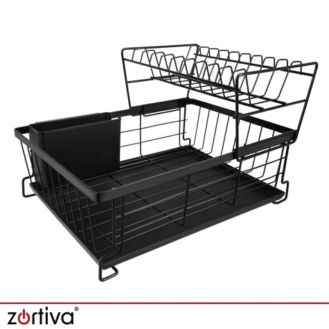 Odkapávač na nádobí dvoupatrový černý Zortiva 28229 ~ 3