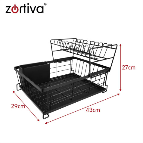 Odkapávač na nádobí dvoupatrový černý Zortiva 28229 ~ 5