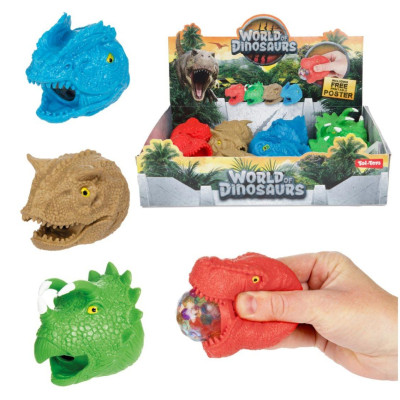 Dinosaurus hlava mačkací antistresový míček 8cm
