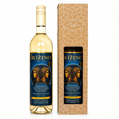 Dárkové víno v krabičce 0,75l - Horoskop Blíženci Chardonnay