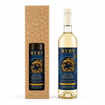 Dárkové víno v krabičce 0,75l - Horoskop Ryby Chardonnay