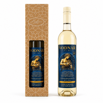 Dárkové víno v krabičce 0,75l - Horoskop Vodnář Chardonnay