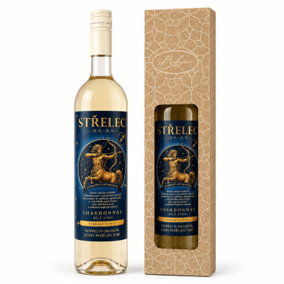 Dárkové víno v krabičce 0,75l - Horoskop Střelec Chardonnay