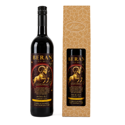 Dárkové víno v krabičce 0,75l - Horoskop Beran Merlot