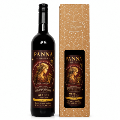 Dárkové víno v krabičce 0,75l - Horoskop Panna Merlot