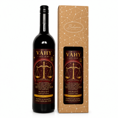 Dárkové víno v krabičce 0,75l - Horoskop Váhy Merlot