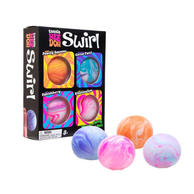 Schylling NeeDoh Barevné mačkací mini míčky Swirl 4 ks