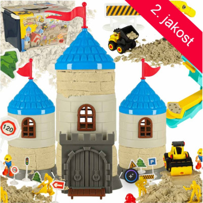 2.JAKOST Kreativní sada v boxu Kinetický písek 1100g Zámek